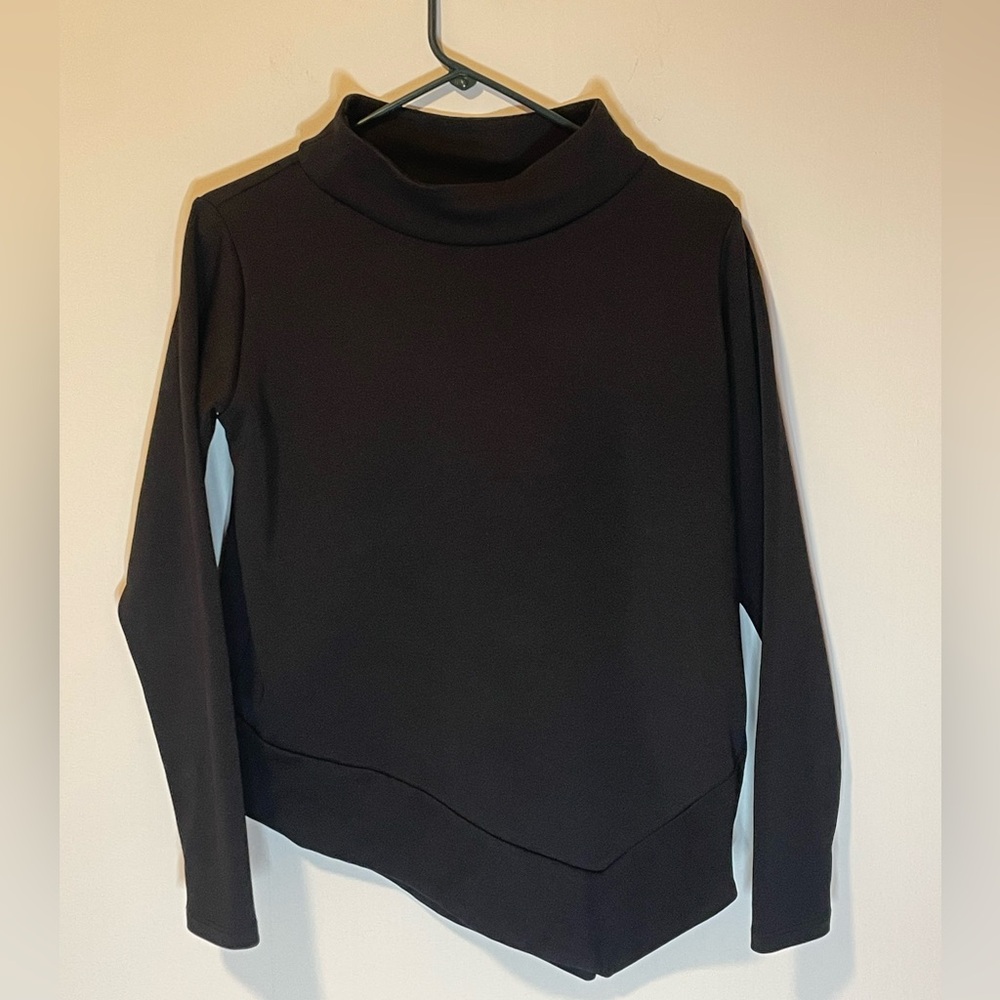 Matt Hildur Asymmetrical Black Mock Turtleneck Long Sleeve Top Women’s S